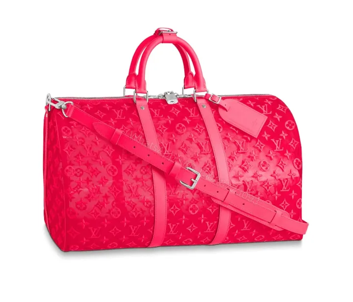 View 1 of Replica 1:1 Clone Louis Vuitton Keepall Bandouliere Monogram 50 Pink