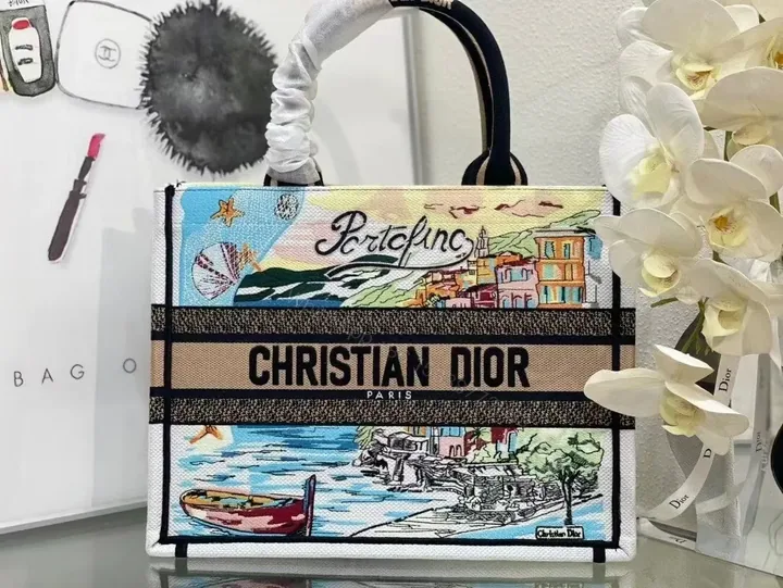 View 1 of Vibrant Canvas Tote: Cityscape & Coastal Bold Straps Tote