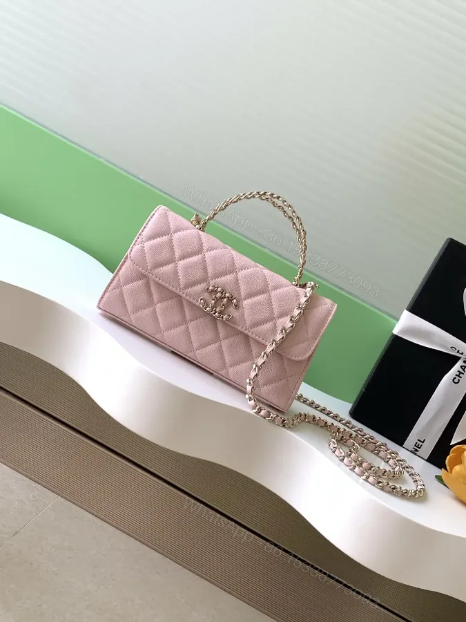 View 1 of Soft Pink Quilted Chain Bag: Everyday Luxury Tote