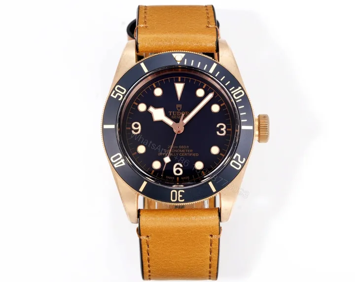 View 1 of Tudor Black Bay Bronze Replica 43MM Premium Vintage Tan Leather Strap Edition RG-TUDOR-BB-BRONZE-TAN-LTH-43