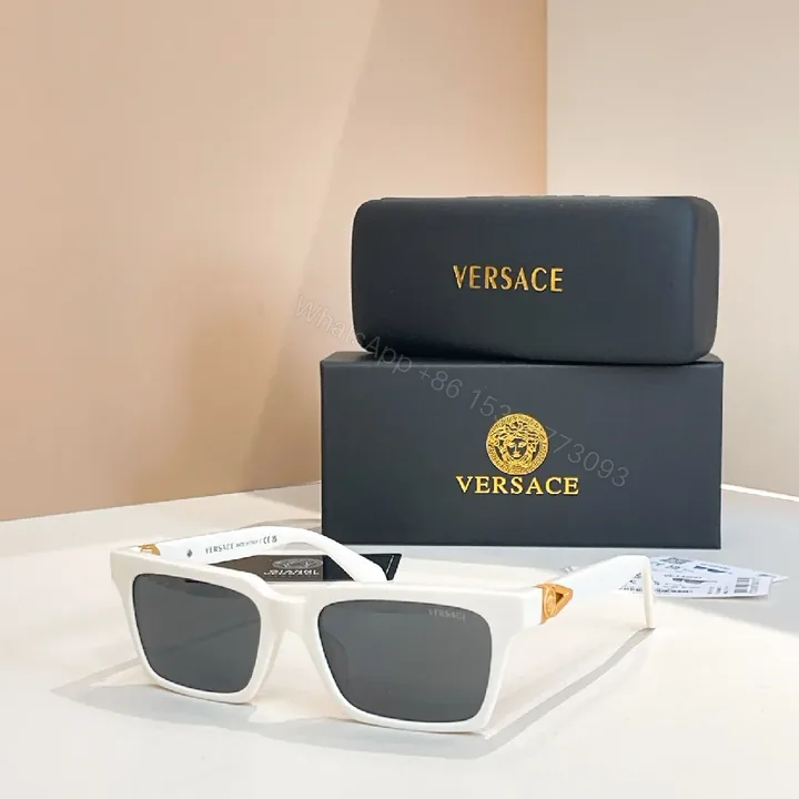 View 1 of White Frame Sunglasses with Gold Accent Detailing - Premium Acetate Sunglasses