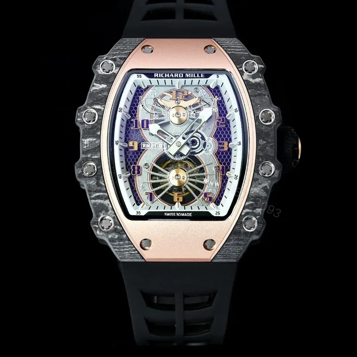 View 1 of Richard Mille RM21-01 Automatic Skeleton Watch 40MM Black Carbon Fiber Case Aerospace Design Premium Edition RM-RM21-01-BLK-CARBON-SKL-40
