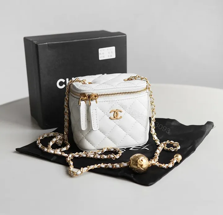 View 1 of White Quilted Mini Crossbody â€“ Compact Luxury Bag