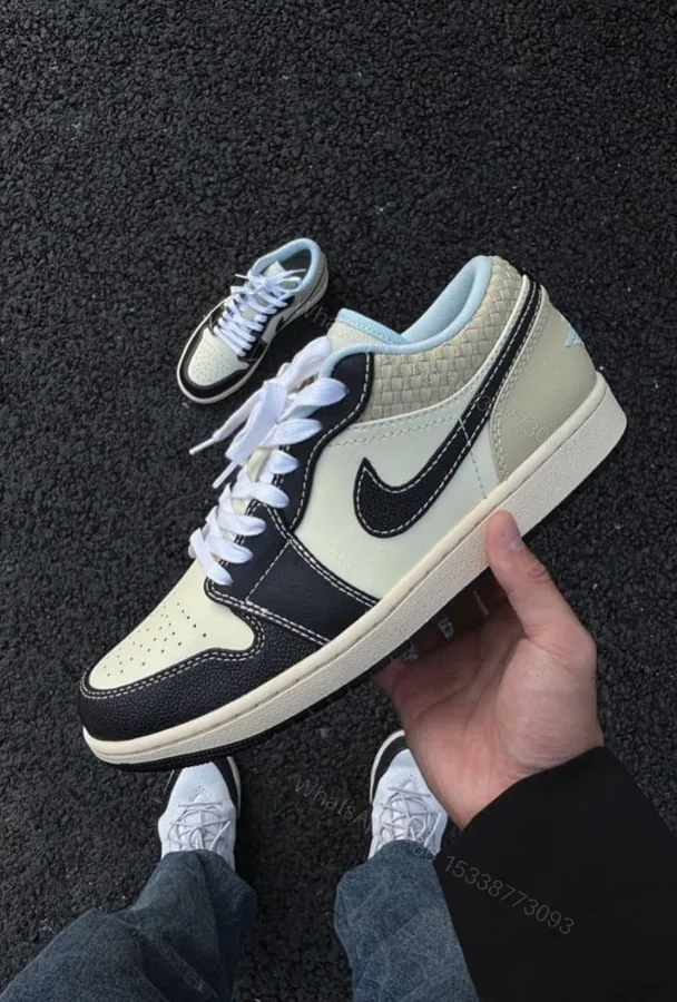 View 1 of FIRST COPY Nikee Air Jordan 1 Low SE COCONUT MILK BLACK