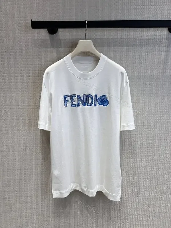View 1 of Minimalist White Tee with Luxe Embroidered Logo, Casual-Ready Top