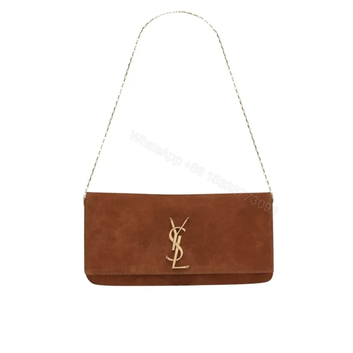 View 1 of Saint Laurent Reversible Kate Medium In Suede Brown 22Cm 5538041S78W7761