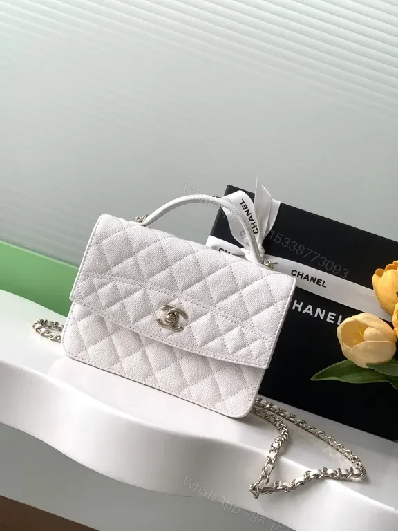 View 1 of Neutral Suede-Texture Quilted Mini Bag with Chain