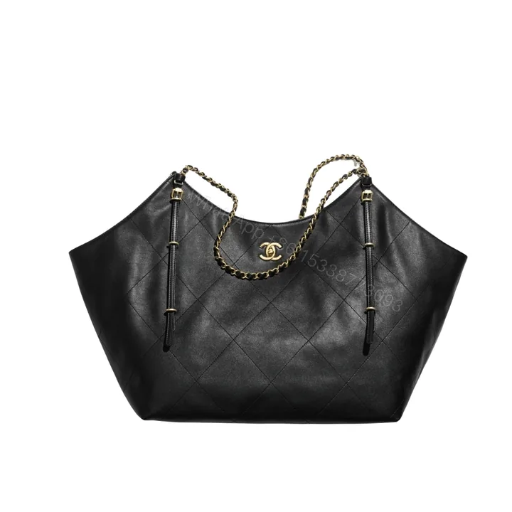 View 1 of Chanel Shopping Bag And Gold Tone Metal Black 33Cm