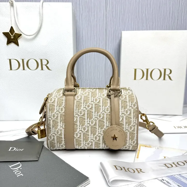 View 1 of Patterned Satchel: Monogram Texture, Leather-Trim, Elegant Mini Bag