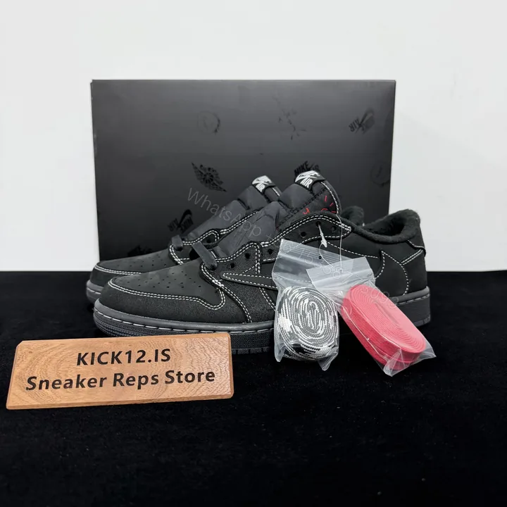 View 1 of Travis Scott x Air Jordan 1 Low “Black/Phantom” Reps