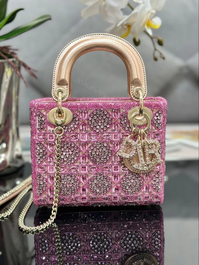View 1 of Mini Lady Dior Bag with Removable chain