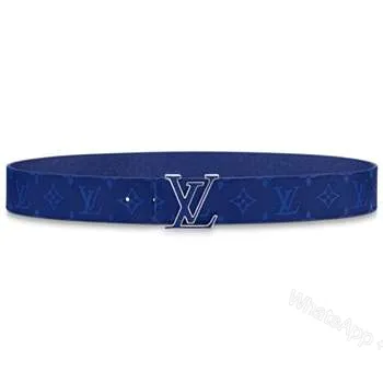 View 1 of LOUIS VUITTON MEN’S INITIALES 40MM REVERSIBLE BELT BLUE – B117