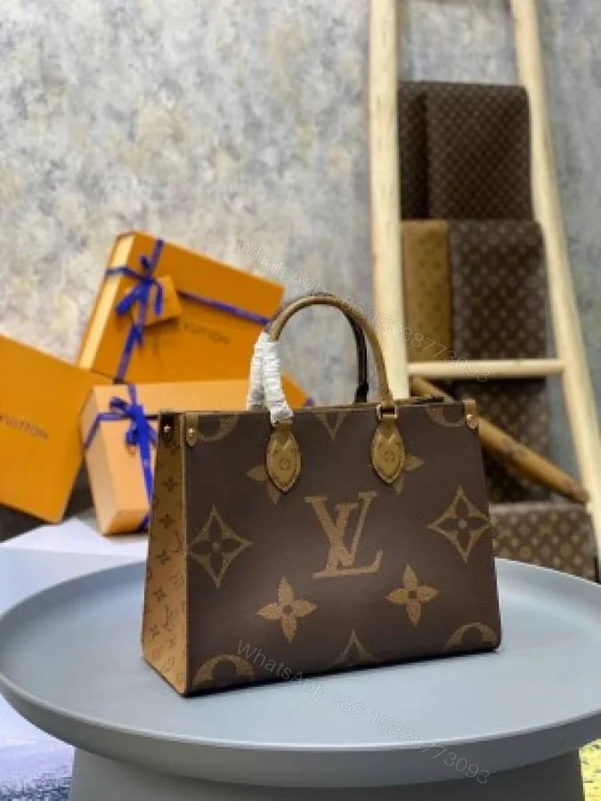 View 1 of First Copy Louis Vuitton Ladies Mini Monogram Tote Bag Brown Premium Handbag