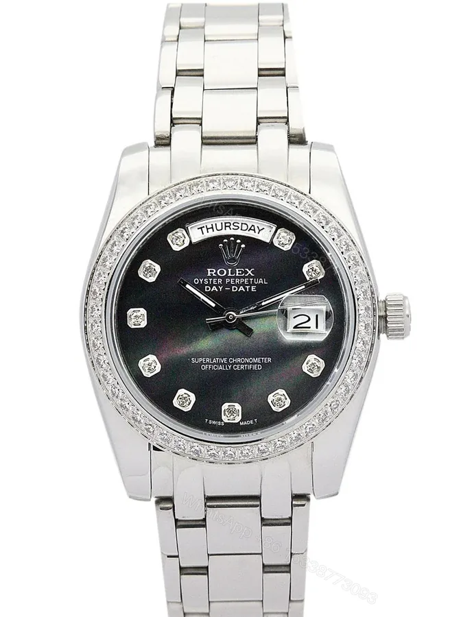 View 1 of Replica Rolex Day-Date Black Dial 118346 36 mm