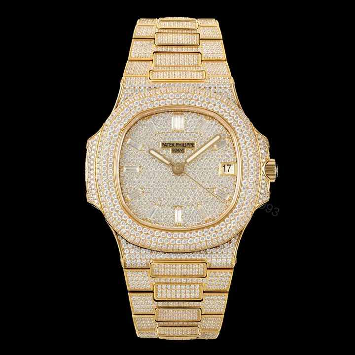 View 1 of Patek Philippe Nautilus 5711 Diamond Pavé Watch 40mm White Gold Edition AMG-PP-BD1-5711-DIAMOND-40