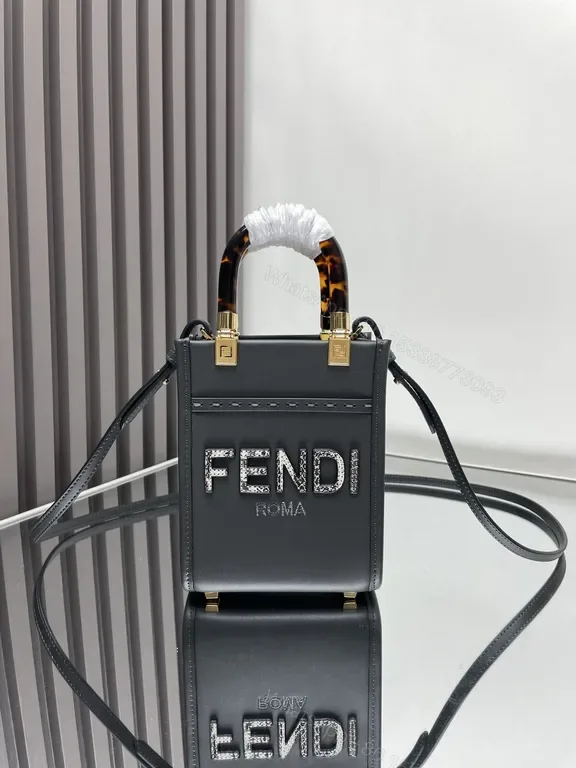 View 1 of Structured Mini Satchel: FENDI ROMA Logo Carry All