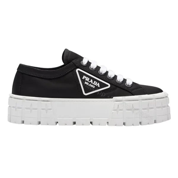View 1 of PRADA DOUBLE WHEEL RE-NYLON GABARDINE SNEAKERS BLACK – PRD086