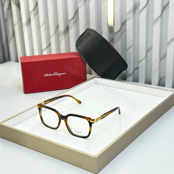View 1 of Salvatore Ferragamo Square Brown Eyeglasses