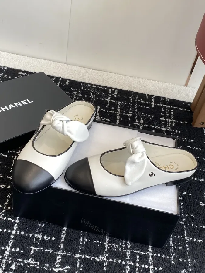 View 1 of Two-Tone Leather Slip-Ons with Knotted Detail - Luxury Everyday Shine