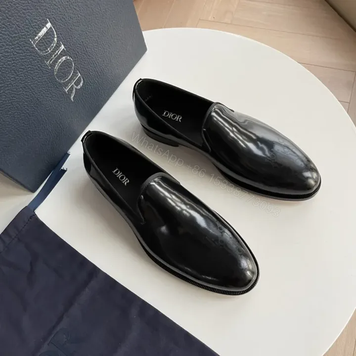View 1 of Glossy Patent Leather Slip-Ons: Dior Signature Loafers