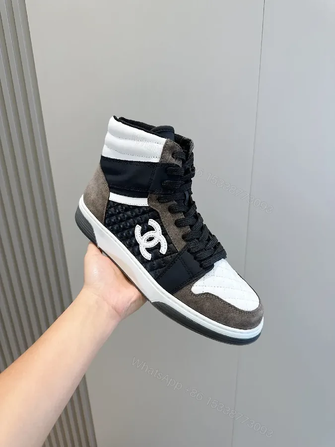 View 1 of Textured Luxe High-Top Sneaker: Bold Logo, Cushioned Comfort