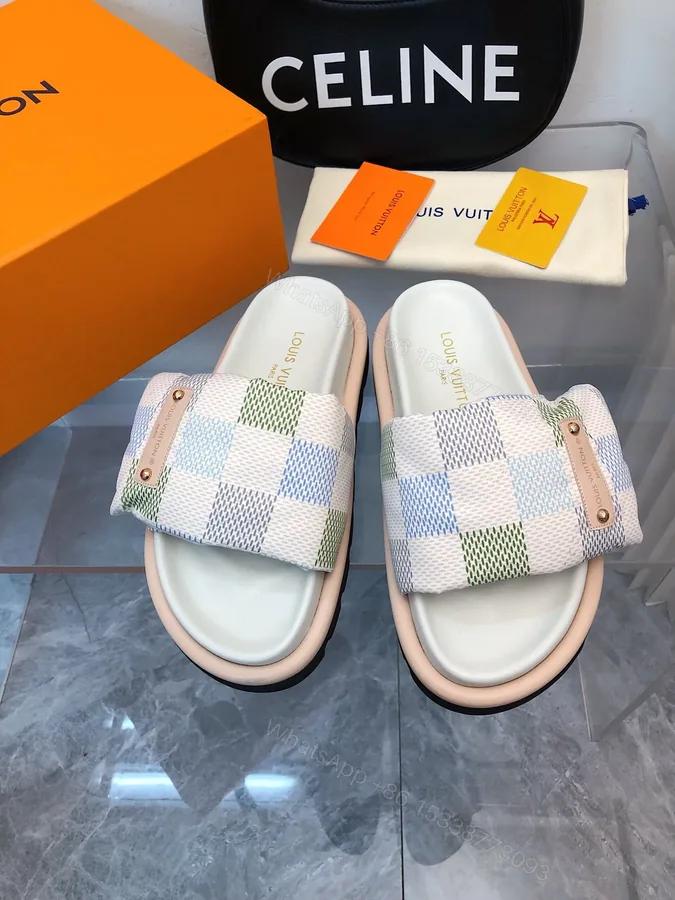 View 1 of LV Women Multi Color Patterned Fabric Slippers