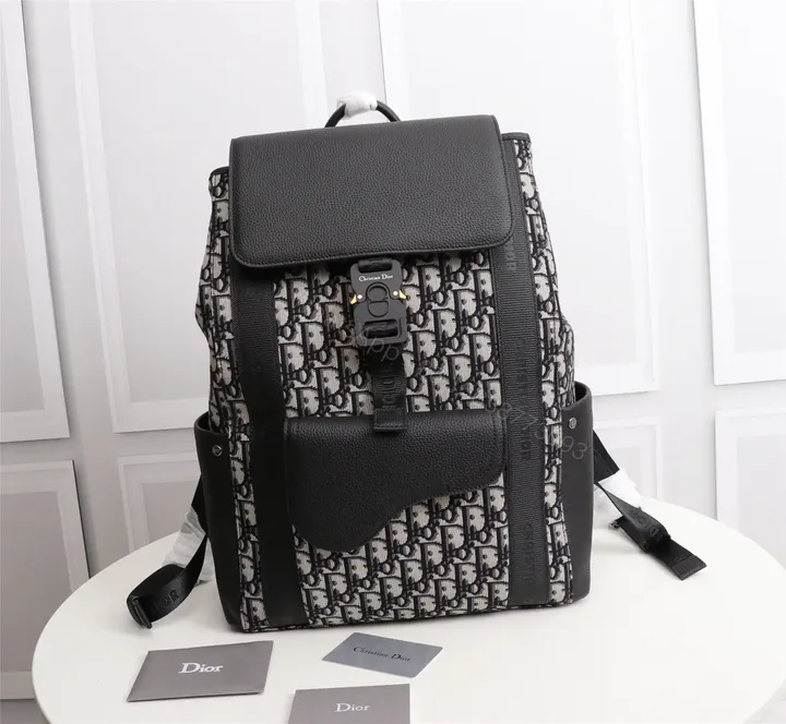 View 1 of Monogram Patterned Backpack: Luxe Utility, Durable Carryall