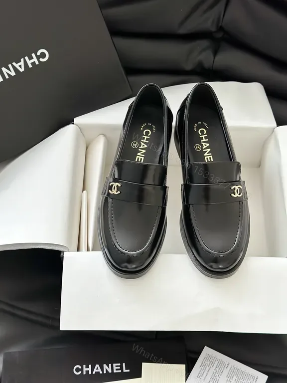 View 1 of Chanel-Inspired Leather Mules with Gold Buckle, Luxury Everyday