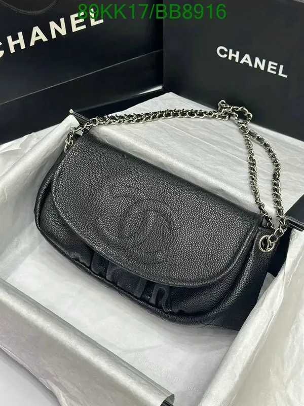 View 1 of Chanel Small Half Moon Bag in Black Caviar HV7421
