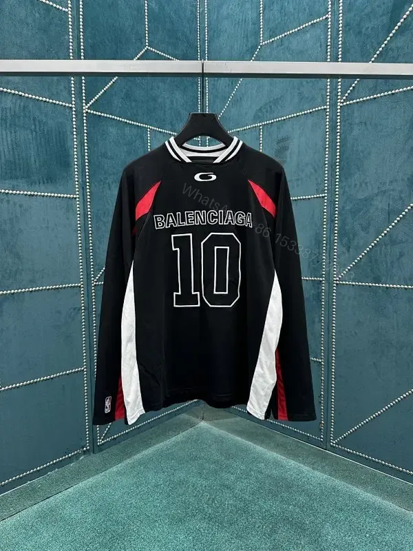 View 1 of Bold Black-White-Red Jersey: Premium Streetwear Comfort