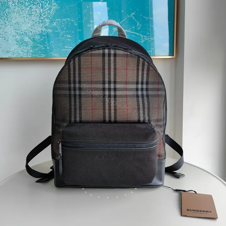 View 1 of Burberry Check Mesh Backpack: Premium Everyday Carry