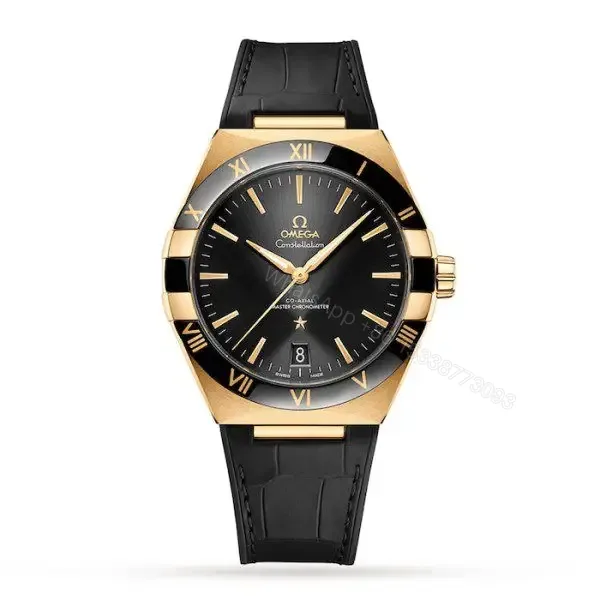 View 1 of Replica Omega Constellation Men Automatic Black Leather Watch O13163412101001