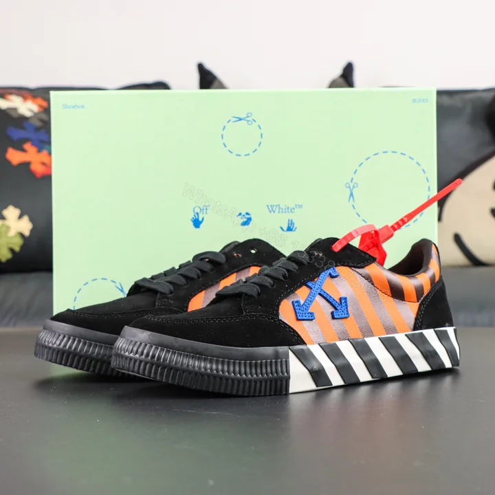 View 1 of Off White Low Vulcanised Black Blue