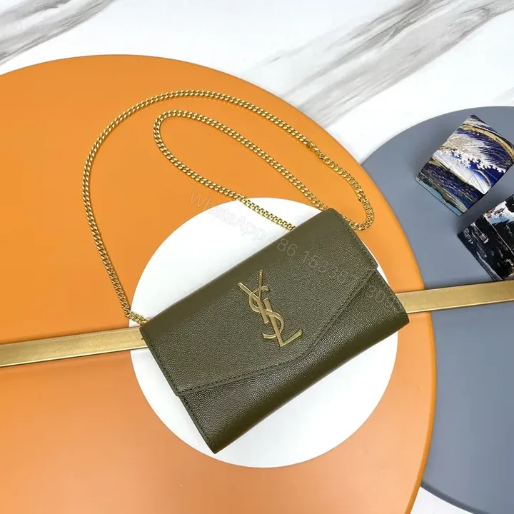 View 1 of Compact Luxe Shoulder Bag with Gold-YSL Chain
