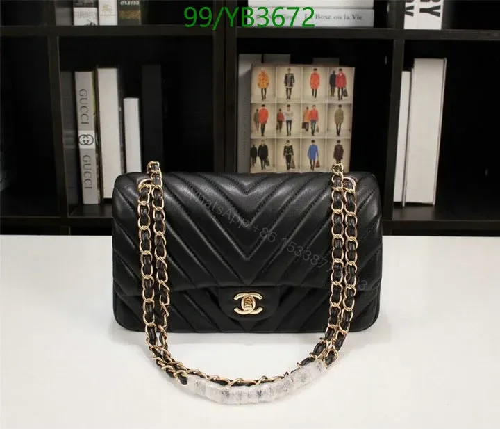 View 1 of Chanel Chevron Quilted Mini Rectangular Flap Bag – Black Leather