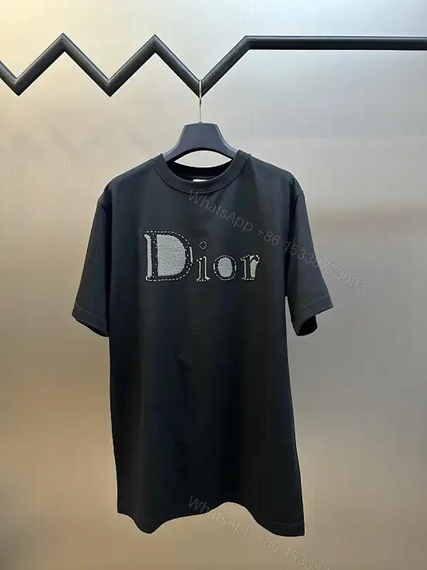 View 1 of Minimalist Black Cotton Tee: Subtle Dior-Inspired Luxury Knit