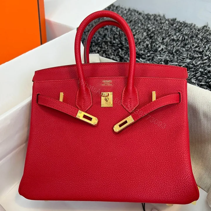 View 1 of HN 25CM RED TOGO LEATHER GOLD HARDWARE