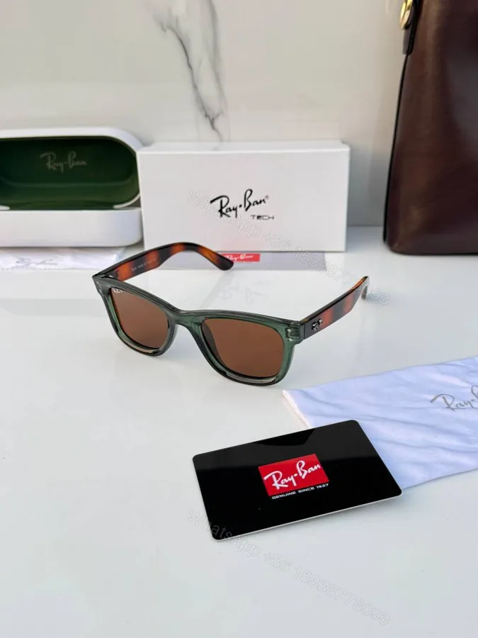 View 1 of First Copy Ray Ban RB0502 Olive Tiger Brown Sunglasses Online India