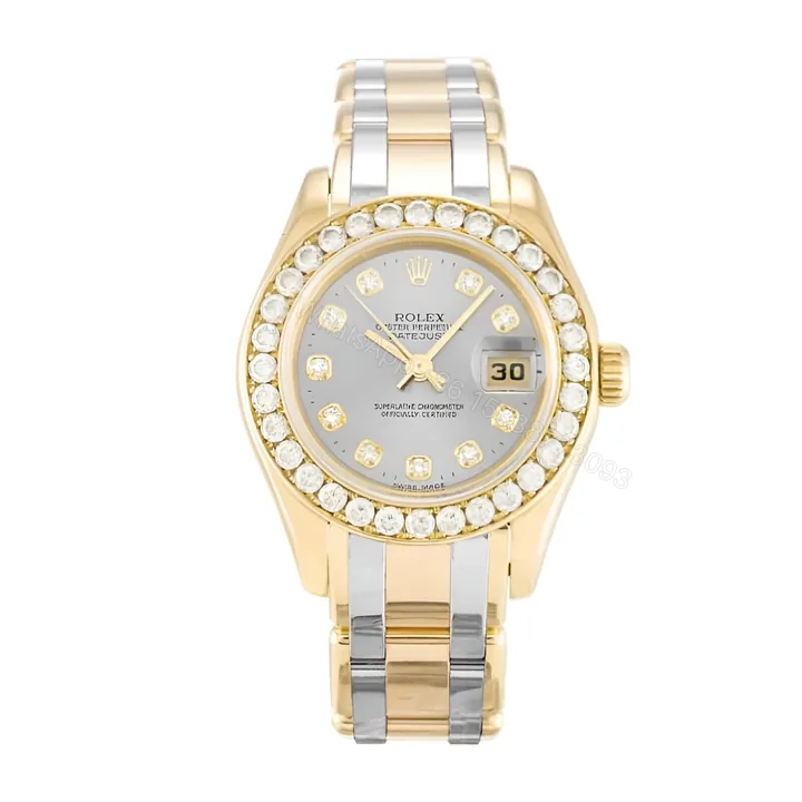 View 1 of Rolex Tridor Pearlmaster Ladies Gold & Diamond 80298-0048 Replica
