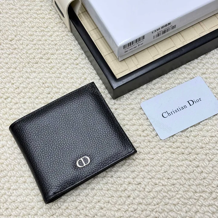 View 1 of Dior一比一短夾男士荔枝紋CD金屬Logo款