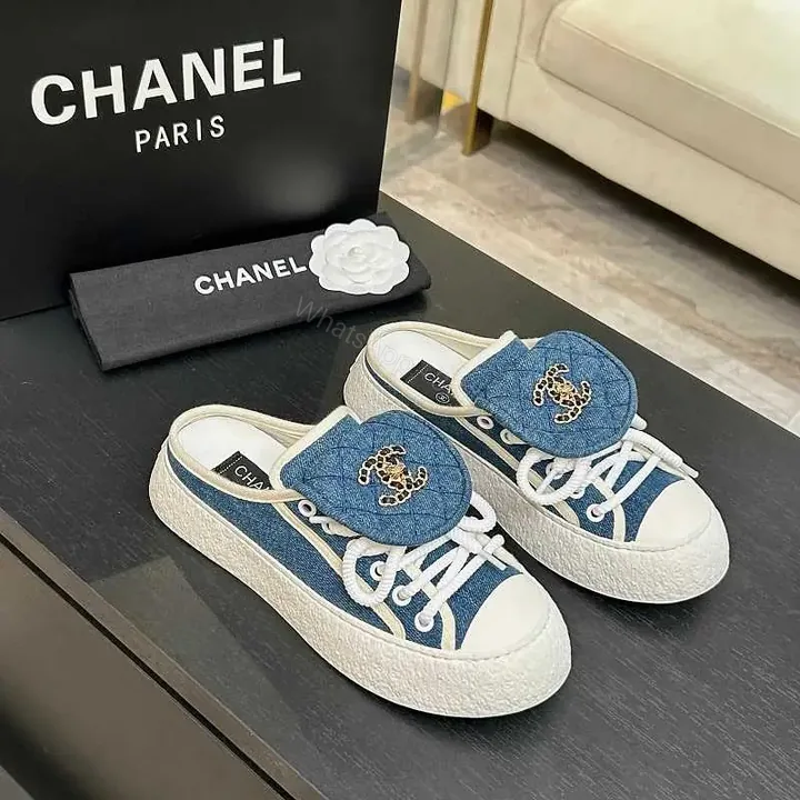 View 1 of Denim-Chic Leather-Luxe Slip-On Sneakers with Embellished Hardware