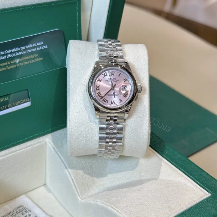 View 1 of Rolex Datejust 31mm Super Clone Watch Pink Dial Jubilee Strap
