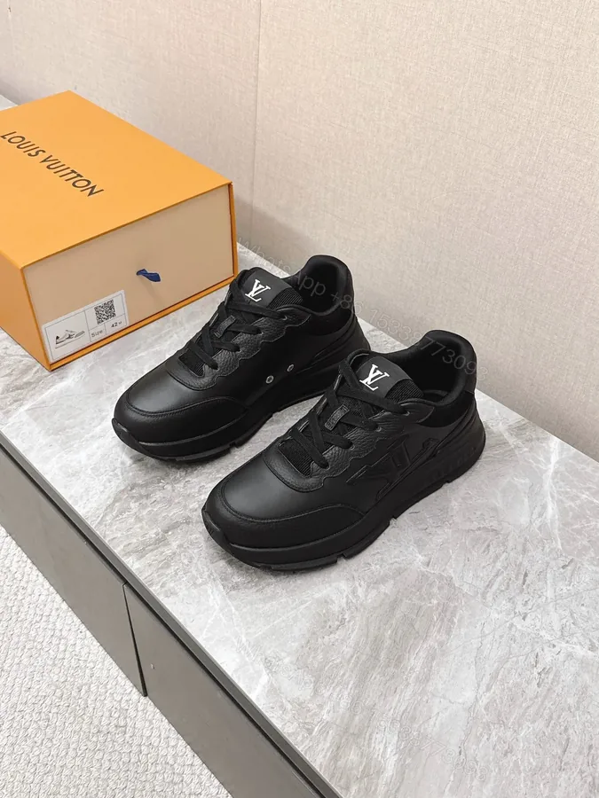 View 1 of LV Women Black Leather Sneakers