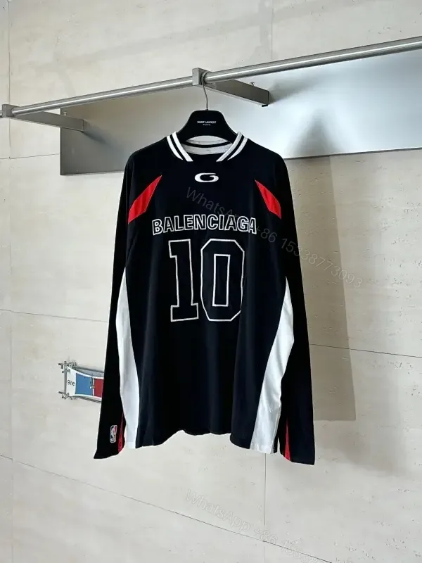 View 1 of Bold Jersey: Black Knit, Red Accents, Street Luxe Jersey
