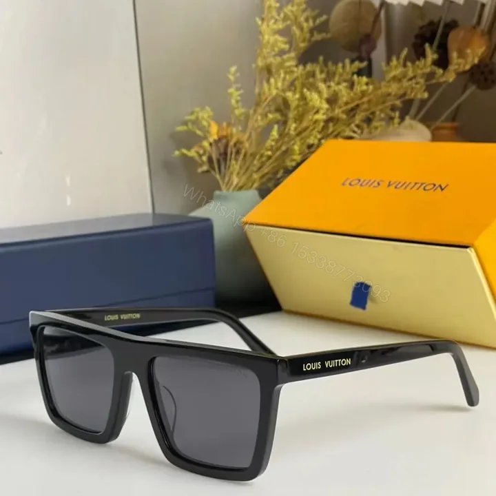 View 1 of Louis Vuitton Men Sunglass Black-Gray UV Protection