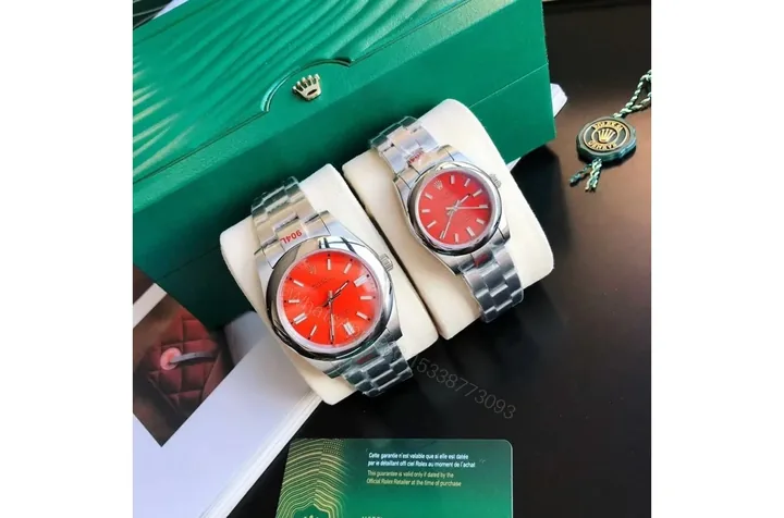 View 1 of Replica Rolex Oyster Perpetual SS/SS Red/Stk 31/41 mm