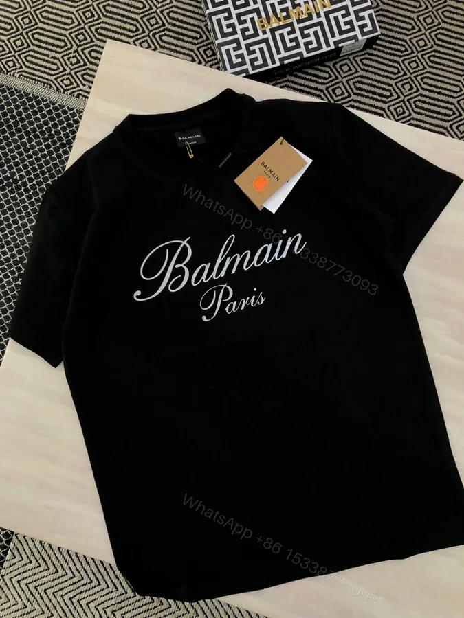 View 1 of Balmain Exclusive Cotton Lycra Crew T-Shirt First Copy | AAA+ Replica