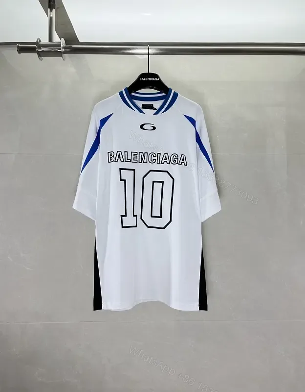 View 1 of White Cotton Oversized Jersey Bold BALENCIAGA 10 Jersey