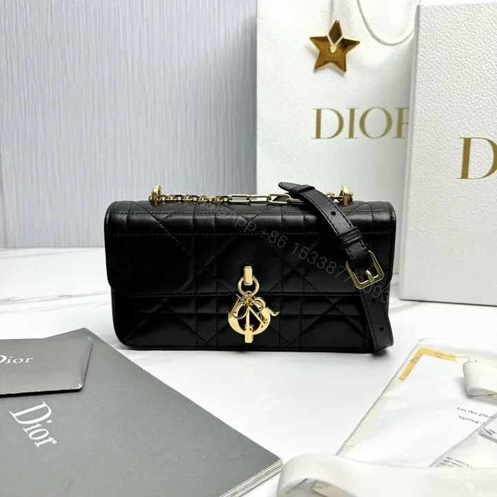View 1 of Quilted MinaudiÃ ̈re: Black Leather, Dior Charm Luxury Bag