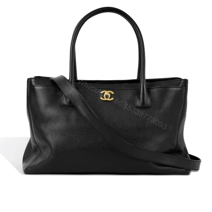 View 1 of Chanel Executive Cerf Tote Gold Tone In Black 36Cm